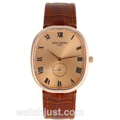 Patek Philippe Classic Rose Gold Case Roman Markers with Champagne Dial-Sapphire Glass