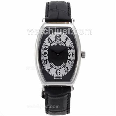 Patek Philippe Classic Swiss ETA Movement with Black Dial-Leather Strap