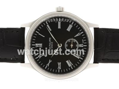 Patek Philippe Classic with Black Dial-Roman Markers