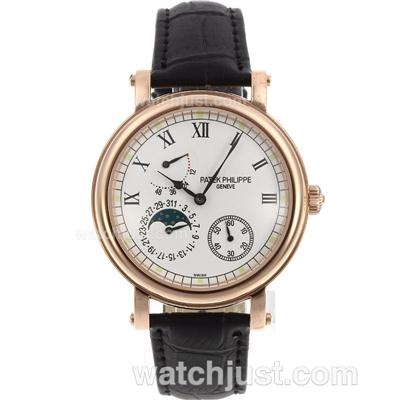 Patek Philippe Classic Working Power Reserve Automatic Rose Gold Case with White Dial