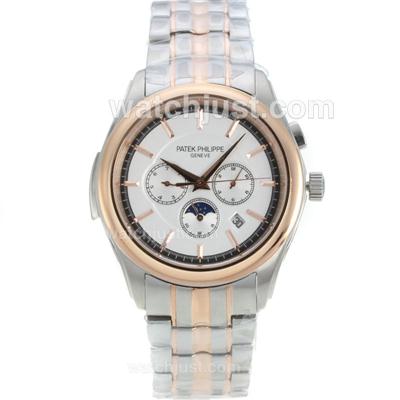 Patek Philippe Moonphase Automatic Two Tone with White Dial