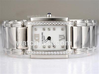 Patek Philippe Ref.4910 Swiss ETA Movement Diamond Bezel and Marking with White Dial Lady Model