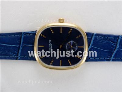 Patek Philippe Ref.3738 Manual Winding with Blue Dial Gold Casing