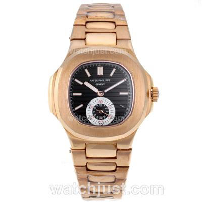 Patek Philippe Nautilus Automatic Full Rose Gold with Black Dial