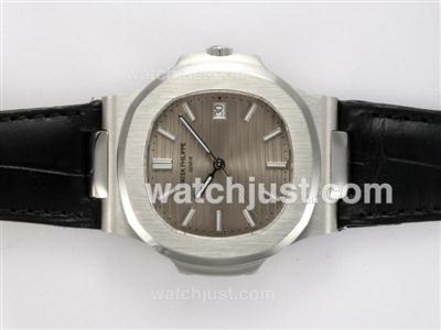 Patek Philippe Nautilus Jumbo MBW Swiss ETA 2824 Movement with Gray Dial-Deployment Buckle