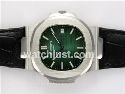 Patek Philippe Nautilus Jumbo MBW Swiss ETA 2824 Movement with Green Dial-Deployment Buckle