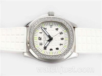 Patek Philippe Nautilus Ref.5067 Swiss ETA Movement Diamond Bezel with White Dial and Rubber Strap