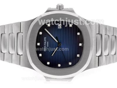 Patek Philippe Nautilus Swiss ETA 2836 Movement with Blue Dial S/S