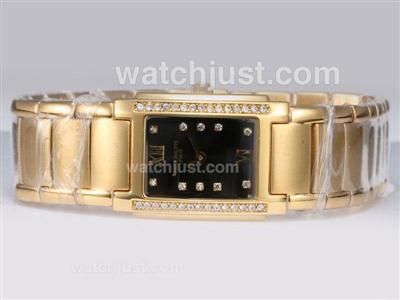 Patek Philippe Twenty-4 Full Gold with Diamond Bezel and Marking-Black Dial Lady Size