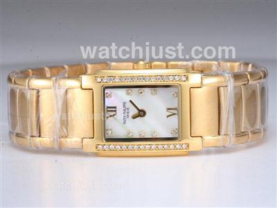 Patek Philippe Twenty-4 Full Gold with Diamond Bezel and Marking-Shell Dial Lady Size