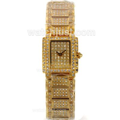 Patek Philippe Twenty-4 Full Gold with Full Diamond Dial and Strap-Lady Size