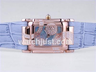 Patek Philippe Twenty-4 Hours Limited Edition Swiss ETA Movement Rose Gold Case with Blue MOP Dial-Lady Size