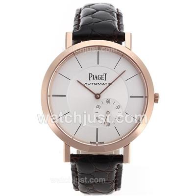 Piaget Altiplano Automatic Rose Gold Case with White Dial-Leather Strap