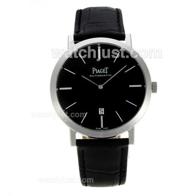 Piaget Altiplano Automatic Stick Markers with Black Dial-Leather Strap