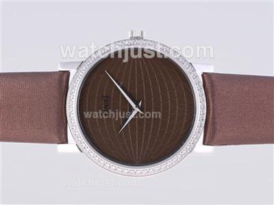 Piaget Altiplano Swiss ETA Movement Diamond Bezel with Brown Dial