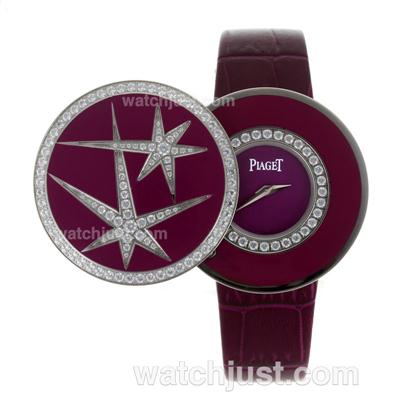 Piaget Altiplano Swiss ETA Movement Diamond Star Purple Dial with Diamond Bezel