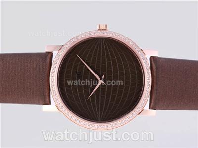 Piaget Altiplano Swiss ETA Movement Rose Gold Case Diamond Bezel with Brown Dial