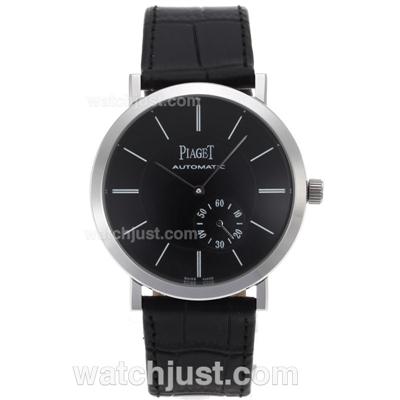 Piaget Altiplano XL Manual Winding with Black Dial-Leather Strap