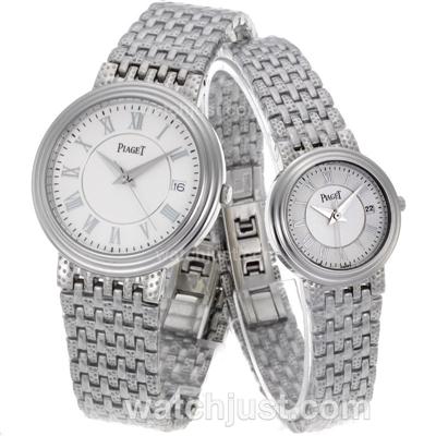 Piaget Altiplano XL Roman Markers with White Dial-Couple Watch