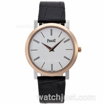 Piaget Altiplano XL Two Tone White Dial with Leather Strap