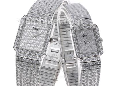 Piaget Limelight Swiss ETA Movement with Full Diamonds-Couple Watch