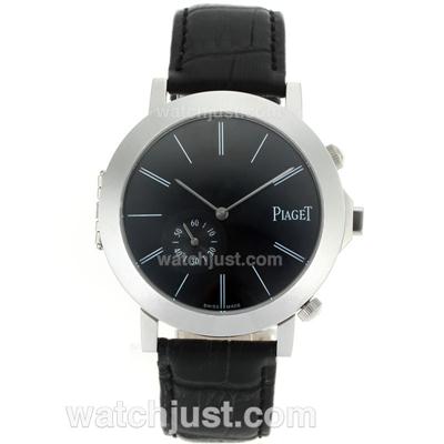 Piaget Polo Black/Blue Dial with Leather Strap