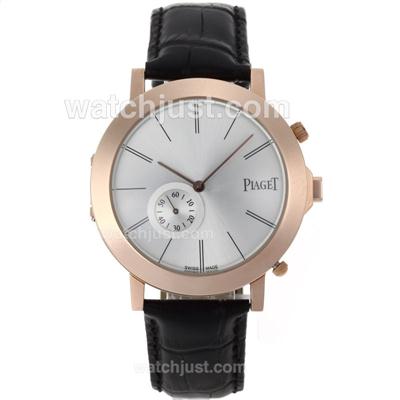 Piaget Polo Double Dial Rose Gold Case with Leather Strap