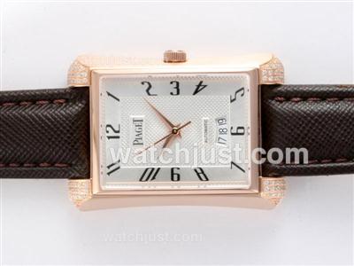 Piaget Upstream Swiss ETA 2824 Movement Rose Gold Case with White Dial