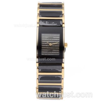 Rado DiaStar Full Black Authentic Ceramic Diamond Markers with Diamond Dial-Lady Size