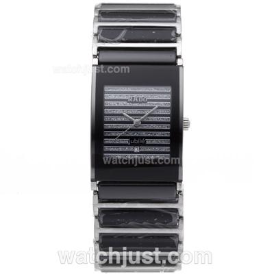 Rado DiaStar Full Black Authentic Ceramic Diamond Markers with Diamond Dial