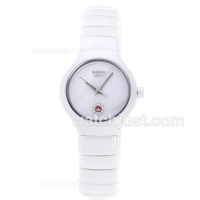 Rado DiaStar Full White Authentic Ceramic with MOP Dial-Lady Size