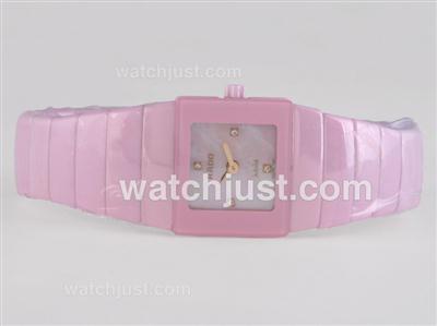 Rado DiaStar Pink Authentic Ceramic with MOP Dial-Lady Size