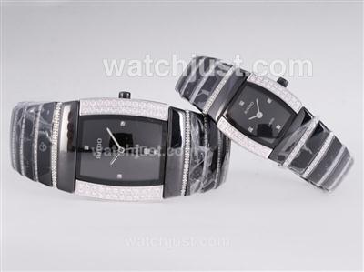 Rado DiaStar Swiss ETA Movement Diamond Bezel and Strap With Authentic Ceramic -Couple Watch