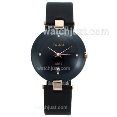 Rado Sintra Jubile Rose Gold Case with Black Dial -Ceramic Bezel