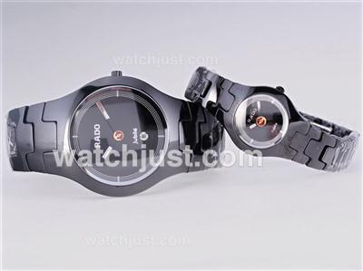 Rado Sintra Super Superjubile Authentic Ceramic with Black Dial-Couple Watch