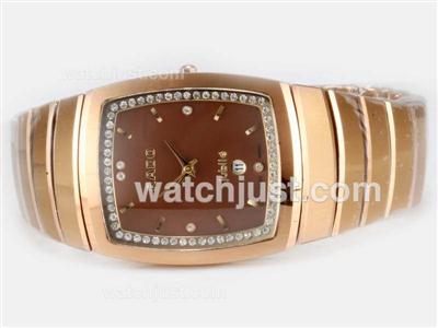 Rado Sintra Super Superjubile Full Rose Gold Diamond Bezel with Brown Dial