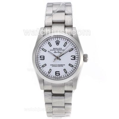 Rolex Air-King Automatic with White Dial S/S-Sapphire Glass