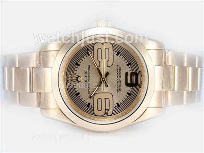 Rolex Air-King Oyster Perpetual Automatic Full Gold with Golden Dial-New Version