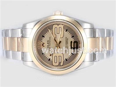 Rolex Air-King Oyster Perpetual Automatic Two Tone with Beige Dial-New Version