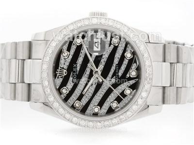 Rolex Datejust Automatic Black Diamond Crested Dial with Diamond Bezel & Marking