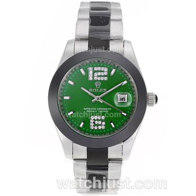 Rolex Datejust Automatic Ceramic Bezel with Green Dail -Ceramic Strap