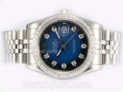 Rolex Datejust Automatic Diamond Bezel and Marking with Blue Dial