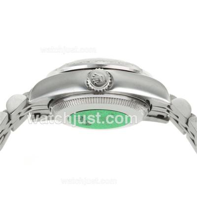 Rolex Datejust Automatic Diamond Bezel Roman Markers with White MOP Dial-Flowers Illustration