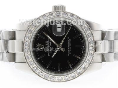 Rolex Datejust Automatic Diamond Bezel with Black Dial-Stick Marking