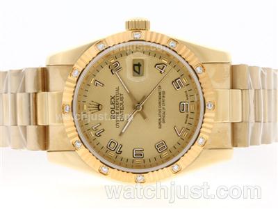 Rolex Datejust Automatic Full Gold with Golden Dial-Number Marking