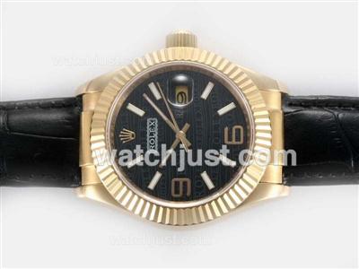 Rolex Datejust Automatic Gold Case with Black Dial New Version