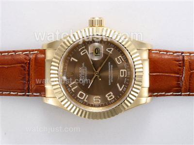 Rolex Datejust Automatic Gold Case with Brown Dial New Version