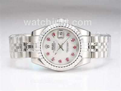 Rolex Datejust Automatic MOP Dial With Red Diamond Marking