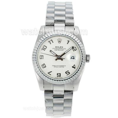 Rolex Datejust Automatic Number Markers with White Computer Dial S/S