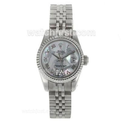 Rolex Datejust Automatic Roman Markers with MOP Dial-Flowers Illustration